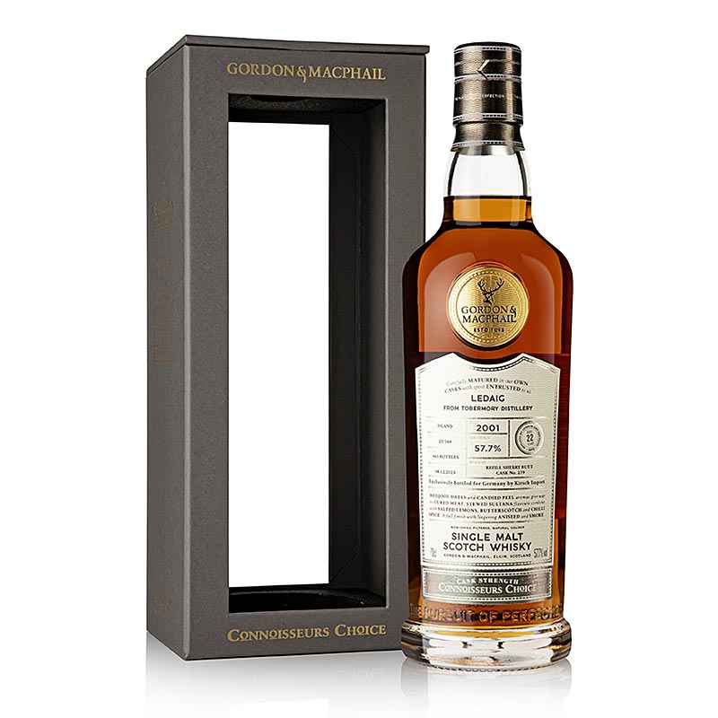 Ledaig Gordon ve MacPhail 2001 / 2023 Mull Single Malt Viski %57,7 Hacim - 700 ml - Sise Ledaig Gordon ve MacPhail 2001 / 2023 Mull Single Malt Viski %57,7 Hacim - 700 ml - Sise