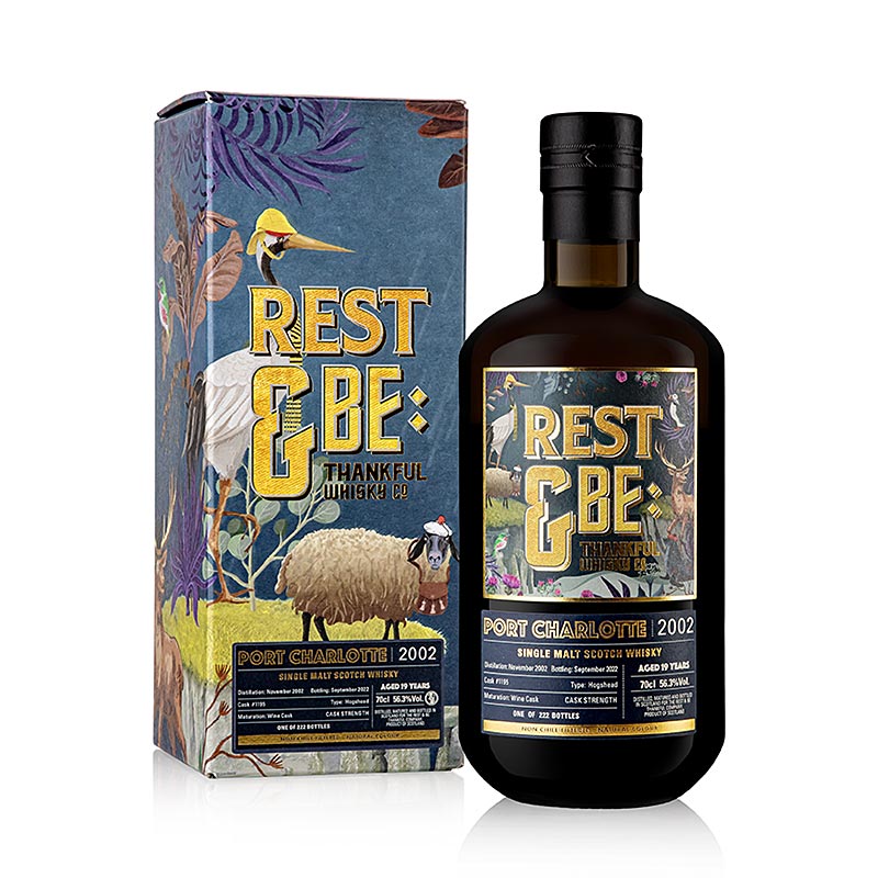 Single Malt Whisky Port Charlotte RundBeT 19 jaar, Wijn Hogshead, 56,3%, Islay - 700 ml - Fles