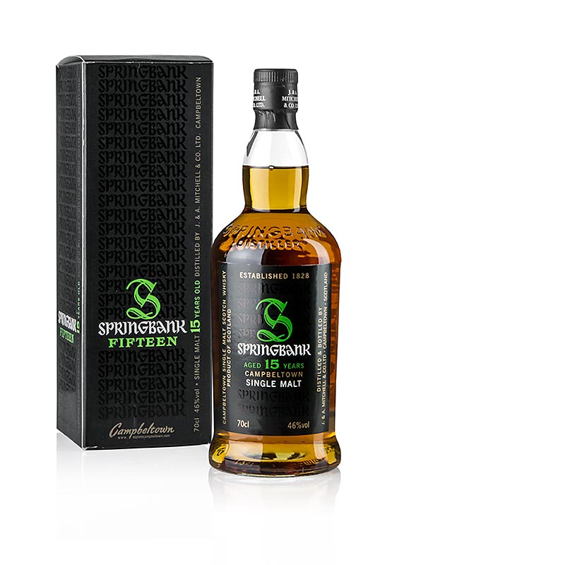 Single Malt Whisky Springbank, 15 let, 46 % obj., Campbeltown - 700 ml - Lahev Single Malt Whisky Springbank, 15 let, 46 % obj., Campbeltown - 700 ml - Lahev