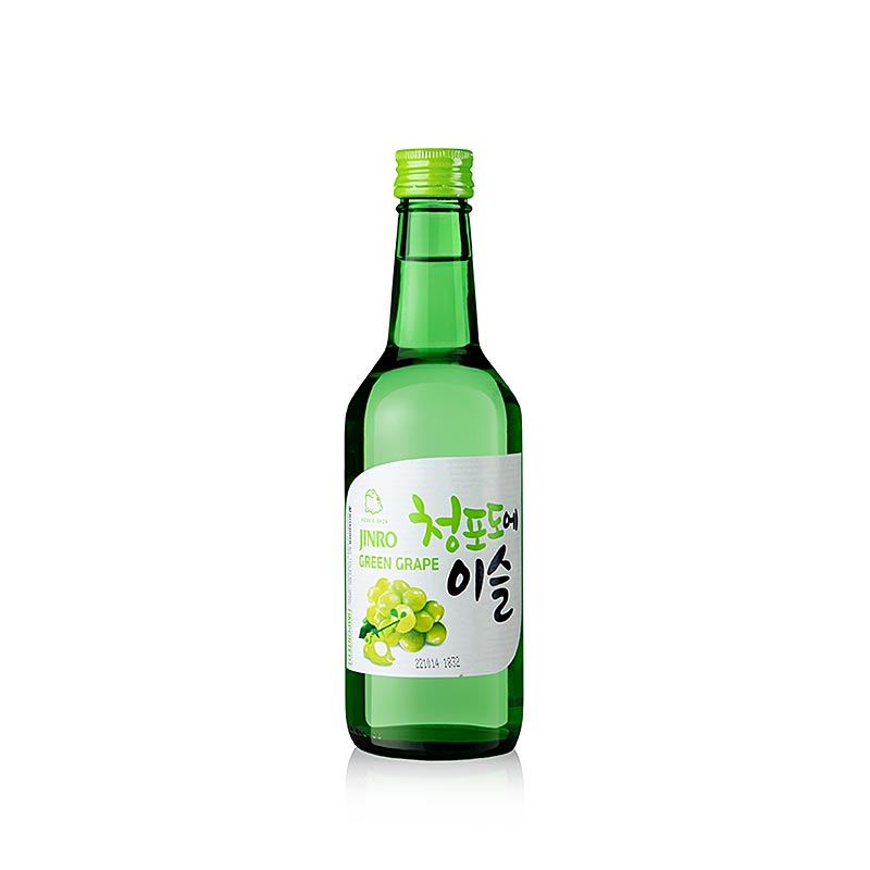Soju Grape (uva), conhaque coreano, 13% vol., Jinro - 360 ml - Garrafa Soju Grape (uva), conhaque coreano, 13% vol., Jinro - 360 ml - Garrafa
