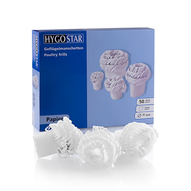 Pranga, Papillotes Gigot, 24 mm, per kembet e deles, qengjit dhe mishit te gjahut - 50 cope - Karton Pranga, Papillotes Gigot, 24 mm, per kembet e deles, qengjit dhe mishit te gjahut - 50 cope - Karton