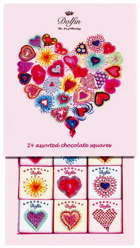 24 Carre L`Amour, gavepakke af 24 Carre, kærlighed, Dolfin - 108 g - pakke