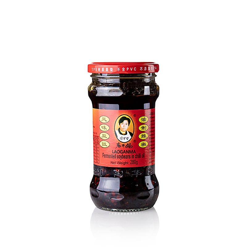 leo de pimenta com soja fermentada, Lao Gan Ma - 280 g - Vidro