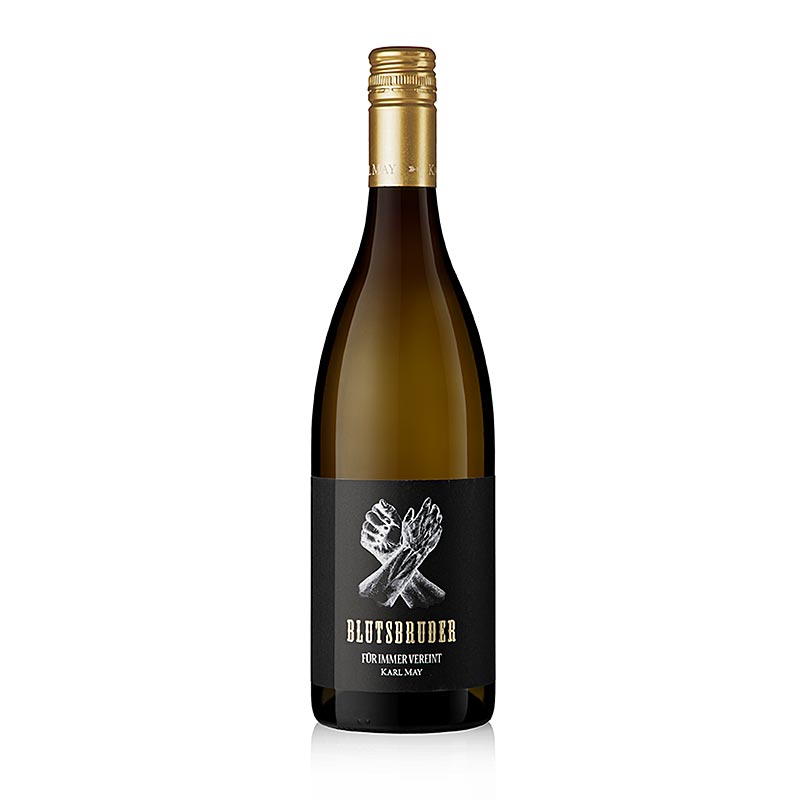2023 Blutsbruder white wine cuvee, kering, 12.5% vol., Karl May, ORGANIK - 750 ml - Botol 2023 Blutsbruder white wine cuvee, kering, 12.5% vol., Karl May, ORGANIK - 750 ml - Botol