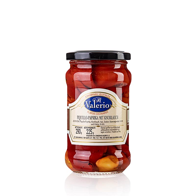 Pimientos del piquillo, pimentao descascado com alho - 290g - Vidro