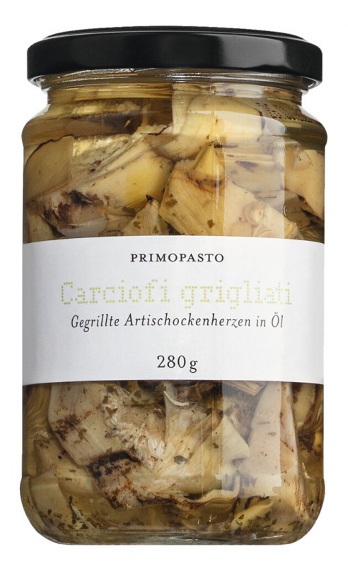 Carciofi grigliati, grillowane serca karczochow w oleju, primopasto - 280g - Szklo