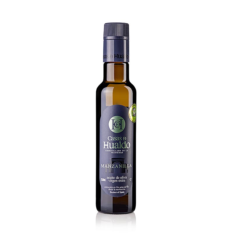 Natives Olivenöl Extra Casas D Hualdo, 100% MANZANILLA, Spanien - 250 ml - Glas