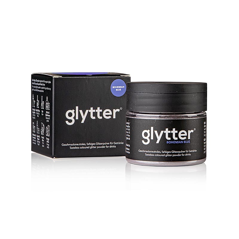 glytter Bohemian Blue, potravinarsky trblietavy prasok, (modry) - 10 g - PE plechovka