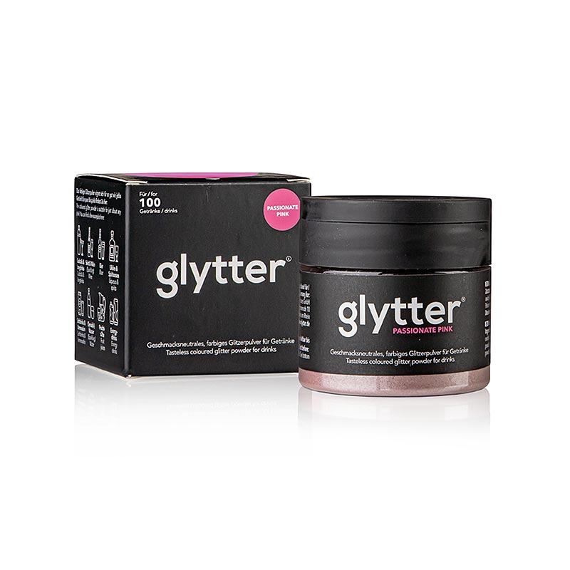 glytter Passionate Pink, potravinarsky trblietavy prasok - 10 g - PE plechovka