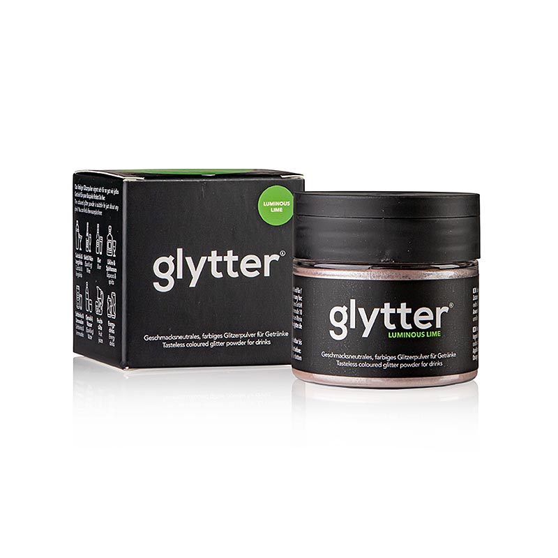 glytter Luminous Lime, matglitterpulver, (neongroenn) - 10 g - PE kan