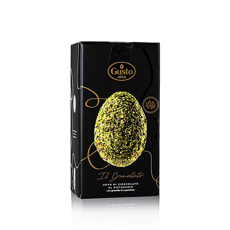 Huevo de Pascua con pistacho y chocolate negro con pistacho - 300 gramos - Cartulina