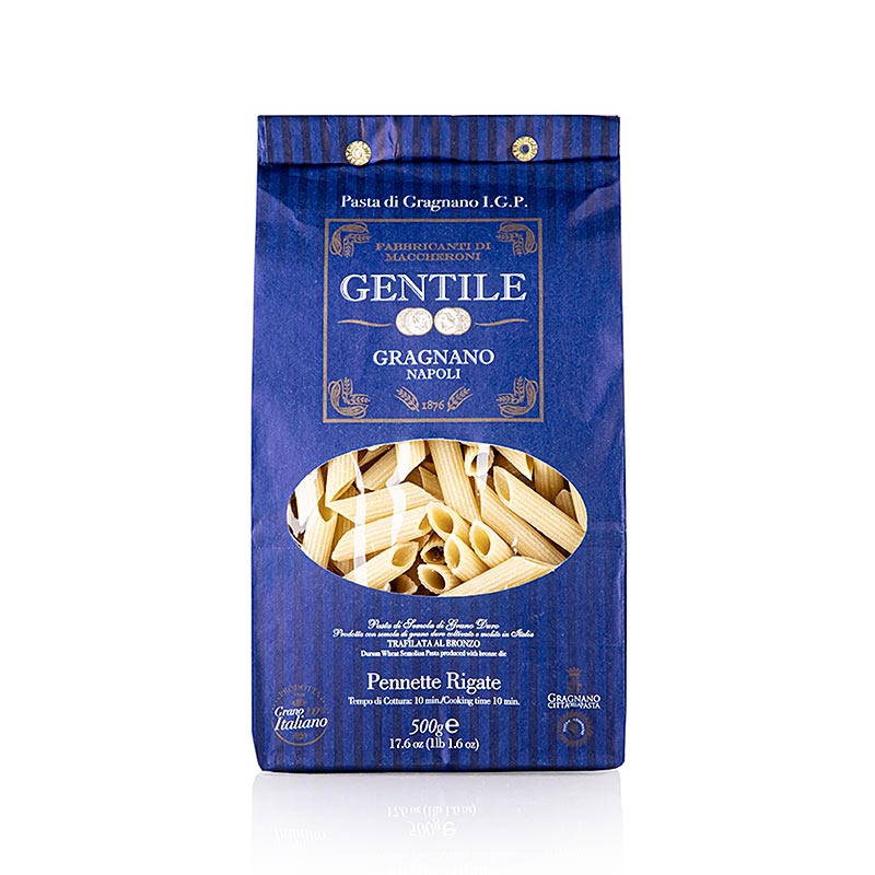 Pastificio Gentile Gragnano IGP - Pennette rigate, piirretty pronssi - 500g - laukku Pastificio Gentile Gragnano IGP - Pennette rigate, piirretty pronssi - 500g - laukku