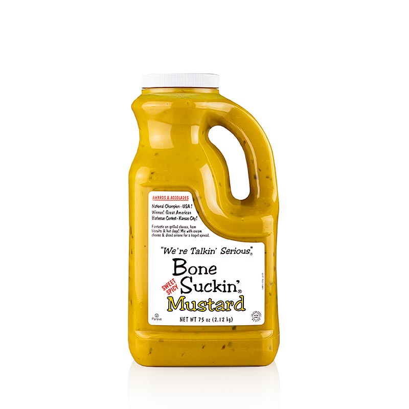 Bone Suckin` Mostassa Barbacoa Mostassa, dolca i calenta, Ford`s Food - 1,8 l - Pecanista. Bone Suckin` Mostassa Barbacoa Mostassa, dolca i calenta, Ford`s Food - 1,8 l - Pecanista.