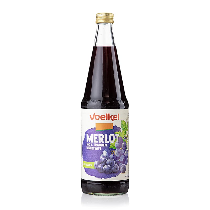 Merlot grape juice, dark, 100% direct juice, Voelkel, organic - 700 ml - Bottle
