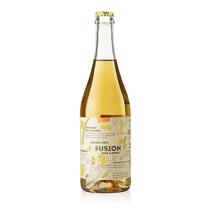 Lucne bylinky bez fuzie Biele hrozno Bez alkoholu, Leiner, BIO - 750 ml - Flasa