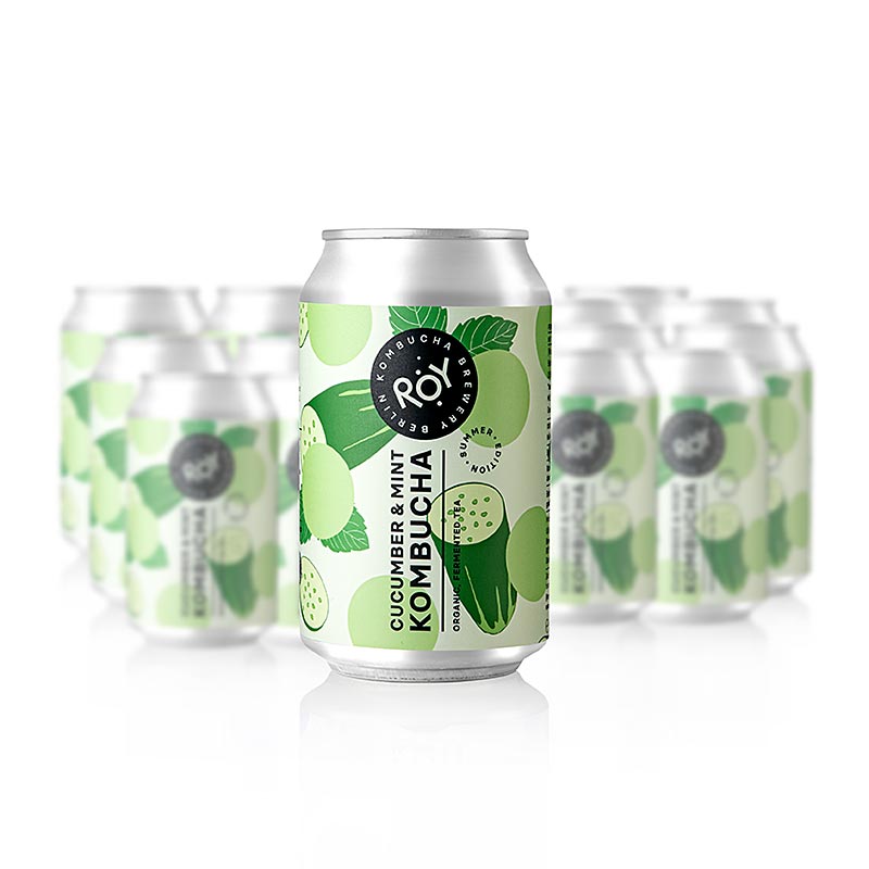 ROY Krastavac i menta Kombucha Summer Edition, Berlin, ORGANSKI - 7,29 l, 24 x 330 ml - Karton