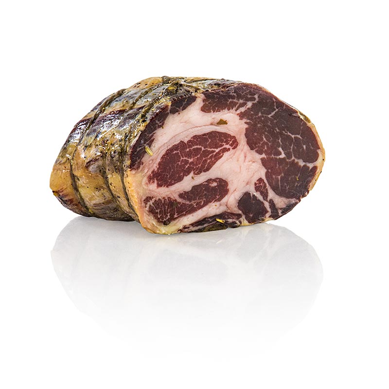 Coppa / varkensnek, van het Mangalitza wolvarken - ongeveer 700 g - vacuüm Coppa / varkensnek, van het Mangalitza wolvarken - ongeveer 700 g - vacuüm