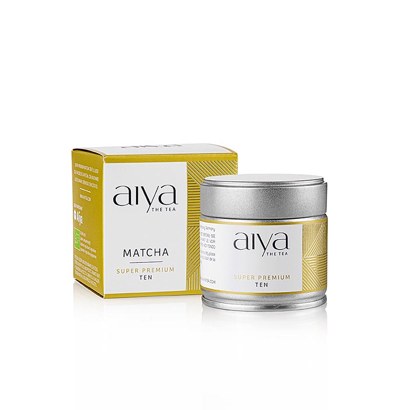 AIYA Matcha Ten, groene thee in SUPER premium ceremoniekwaliteit, BIOLOGISCH - 30 gram - blikken