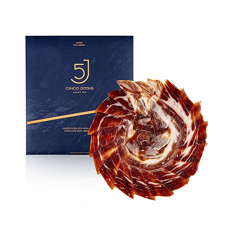 Cinco Jotas - 100% daging ham Iberico yang diberi makan biji pohon ek, diukir dengan tangan - 70 gram - tas Cinco Jotas - 100% daging ham Iberico yang diberi makan biji pohon ek, diukir dengan tangan - 70 gram - tas