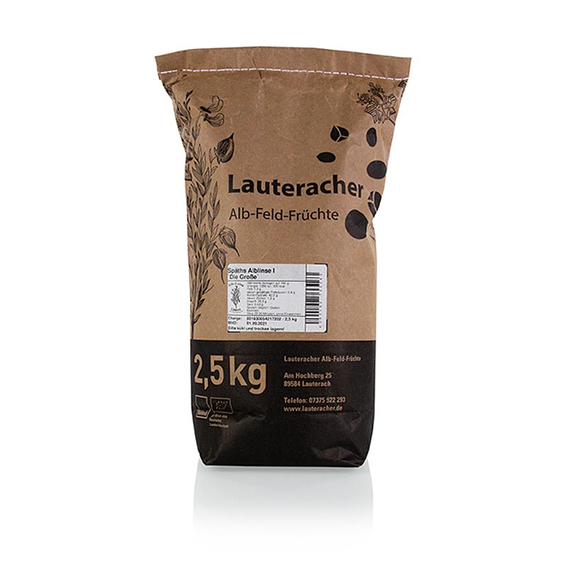 Linser, Spaths groenne Alb linser I De Store, OEKOLOGISKE - 2,5 kg - taske