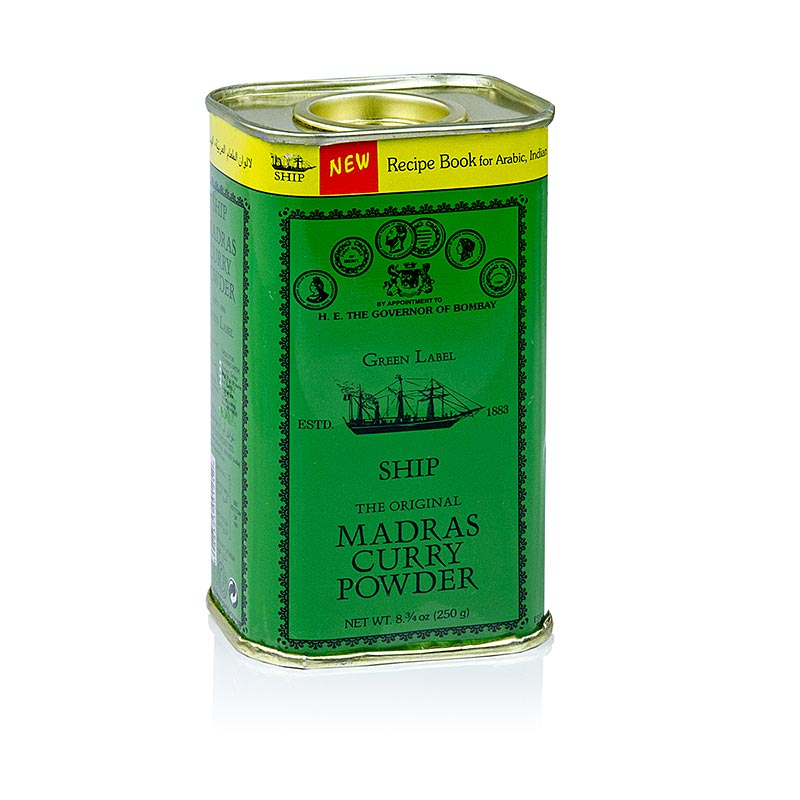 Madras Curry Powder, Green Can, Poonjiaji - 250 g - burk