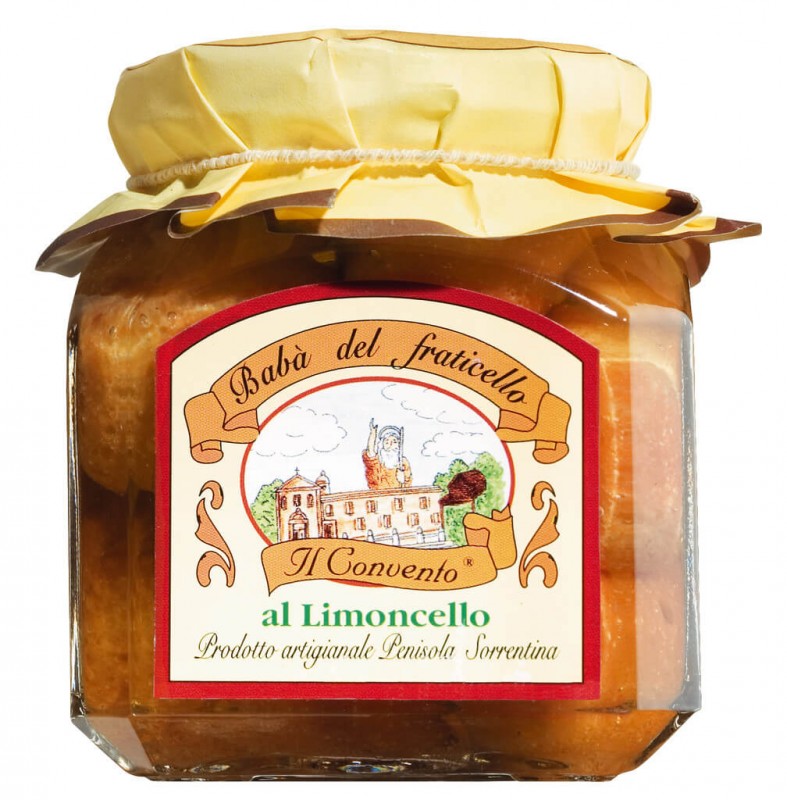 Limoncello`da marine edilmis kekler, Baba al Liquore di Lemoni, Il Convento - 300 gr - Bardak Limoncello`da marine edilmis kekler, Baba al Liquore di Lemoni, Il Convento - 300 gr - Bardak