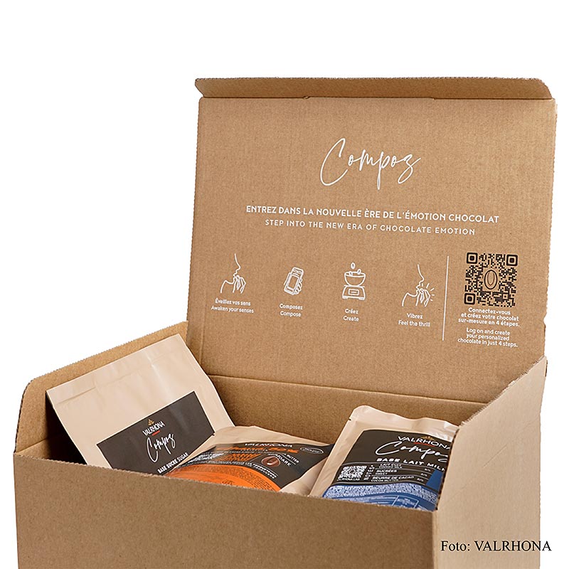 Valrhona Compoz Kit, set voor chocoladecreaties, 9 stuks (45348) - 2,516 kg, 9 stuks - Karton