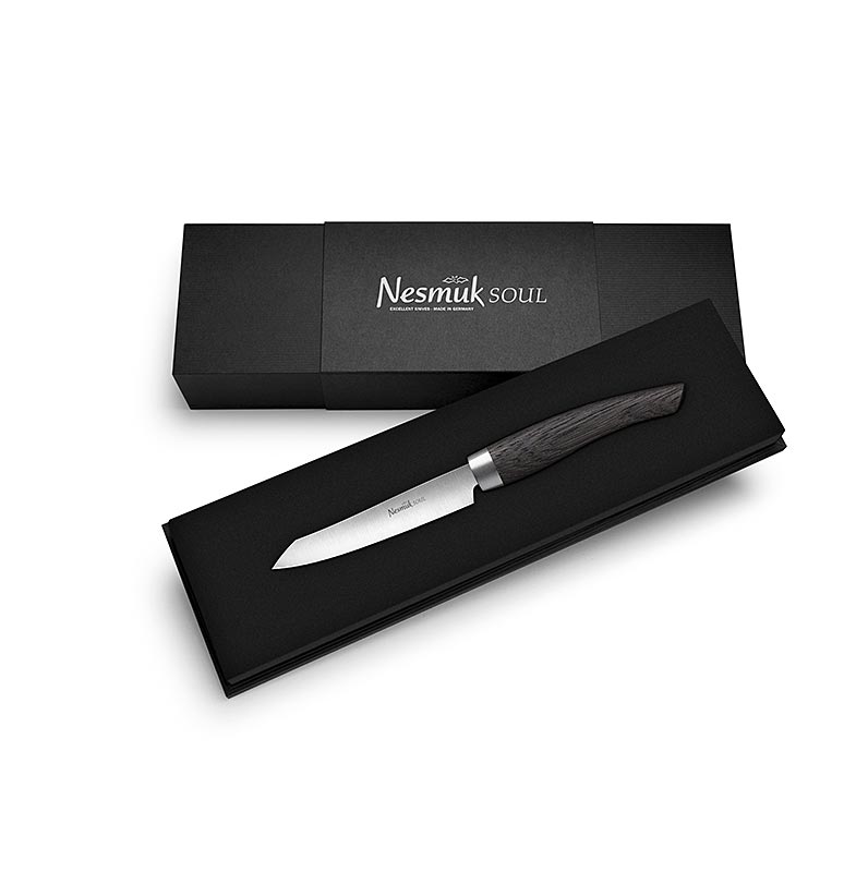 Nesmuk Soul 3.0 Office / Paring Knife, 90mm, stainless steel ferrule, handle bog oak - 1 pc - box