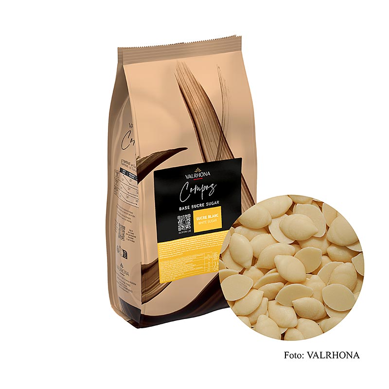 Valrhona Compoz Chokolade - Sukker-kakaosmoer base, Callets - 3 kg - taske Valrhona Compoz Chokolade - Sukker-kakaosmoer base, Callets - 3 kg - taske
