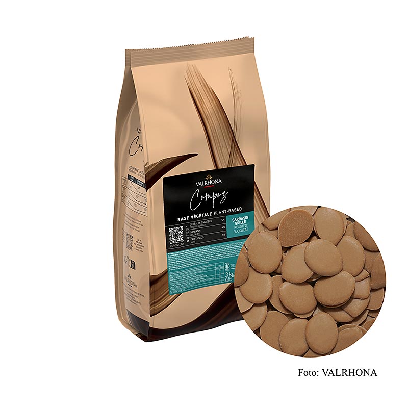 Cokolada Valrhona Compoz - Prazena ajda - Osnova, Callets - 3 kg - torba