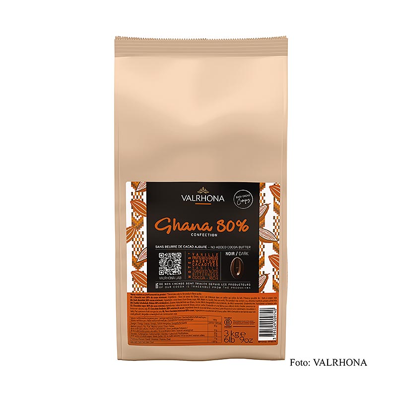 Valrhona Compoz Chokolader - Kakaobase Ghana 80%, Callets - 3 kg - taske Valrhona Compoz Chokolader - Kakaobase Ghana 80%, Callets - 3 kg - taske