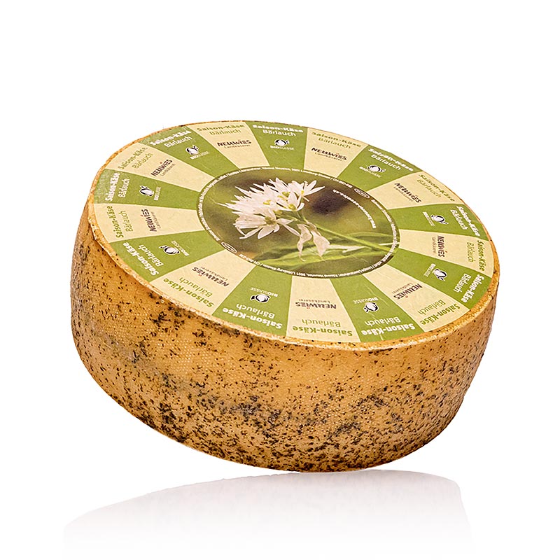 Fromage a l`ail des ours, fromage a pate mi-dure, meule entiere, biologique - environ 4,2 kg - Carton Fromage a l`ail des ours, fromage a pate mi-dure, meule entiere, biologique - environ 4,2 kg - Carton