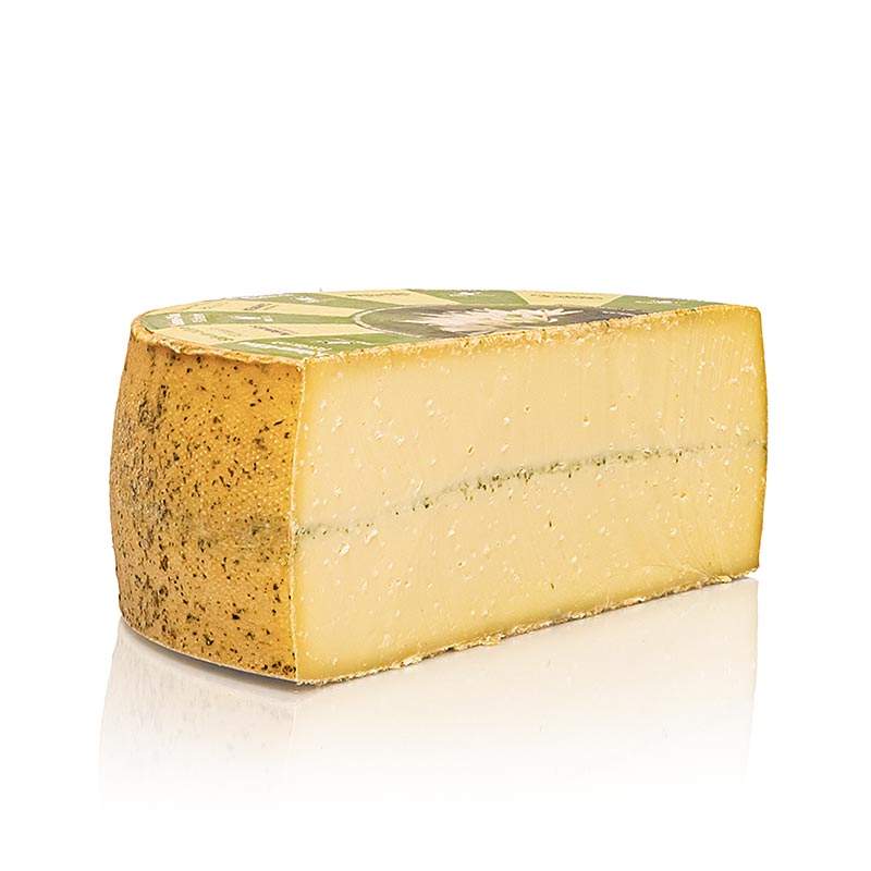 Fromage a l`ail des ours, fromage a pate mi-dure, demi-meule, bio - environ 2,1 kg - film Fromage a l`ail des ours, fromage a pate mi-dure, demi-meule, bio - environ 2,1 kg - film