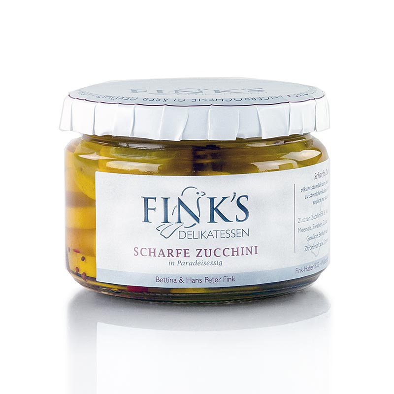 Hot zucchini in paradeiseressig Fink`s delicatessen - 250 g - Glass