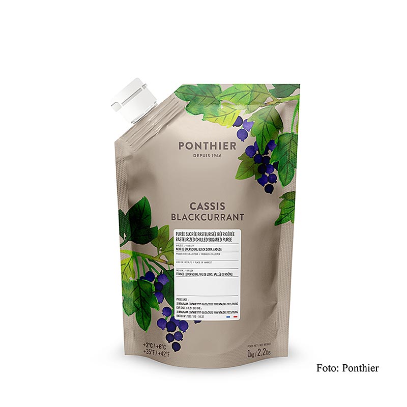 Cassispuree, 12% suiker, Ponthier - 1 kg - tas