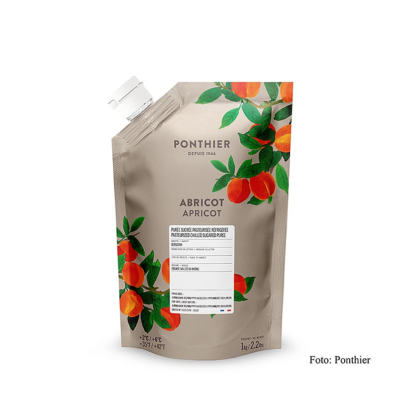Aprikoosipyree, 10 % sokeria, Ponthier - 1 kg - laukku