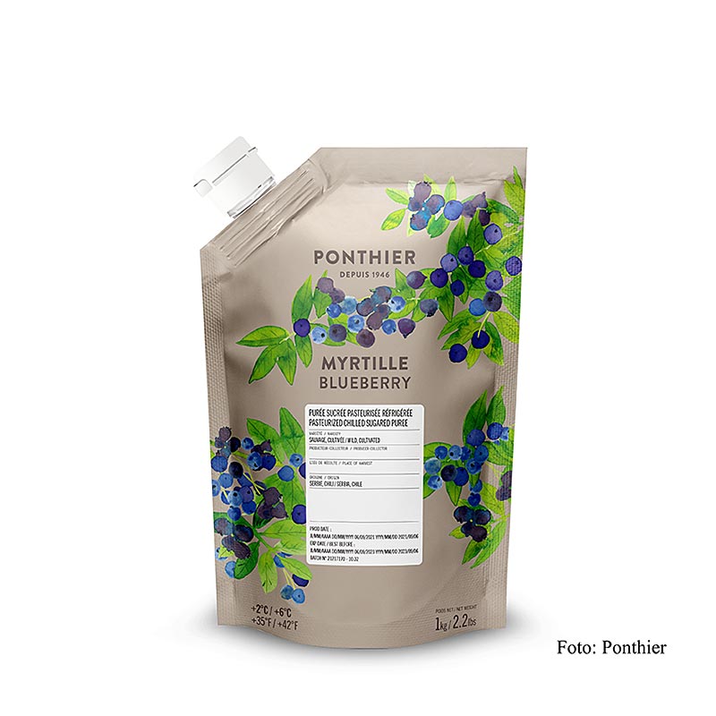Pure av blabaer, 13% sukker, Ponthier - 1 kg - bag Pure av blabaer, 13% sukker, Ponthier - 1 kg - bag