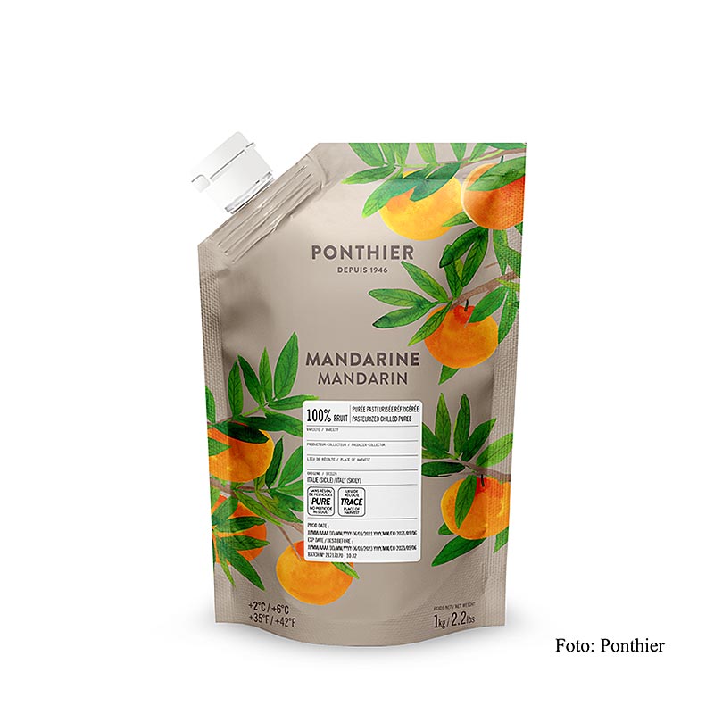 Puree z mandarynki, 100% owocow, Ponthier - 1 kg - torba Puree z mandarynki, 100% owocow, Ponthier - 1 kg - torba