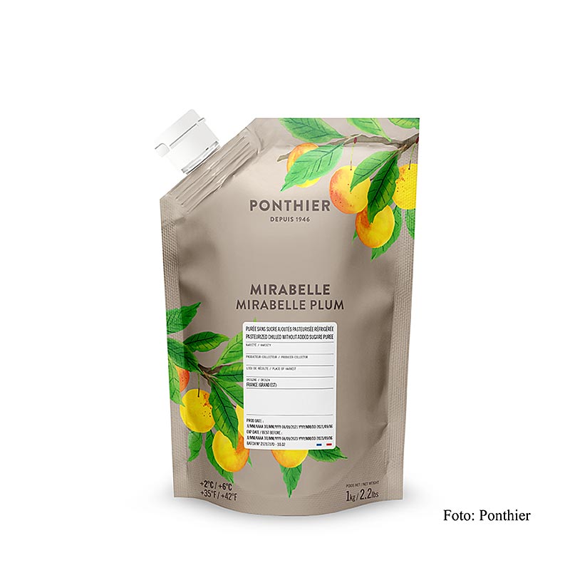 Ponthier puree - Mirabelle from Lorraine, with sugar - 1 kg - bag