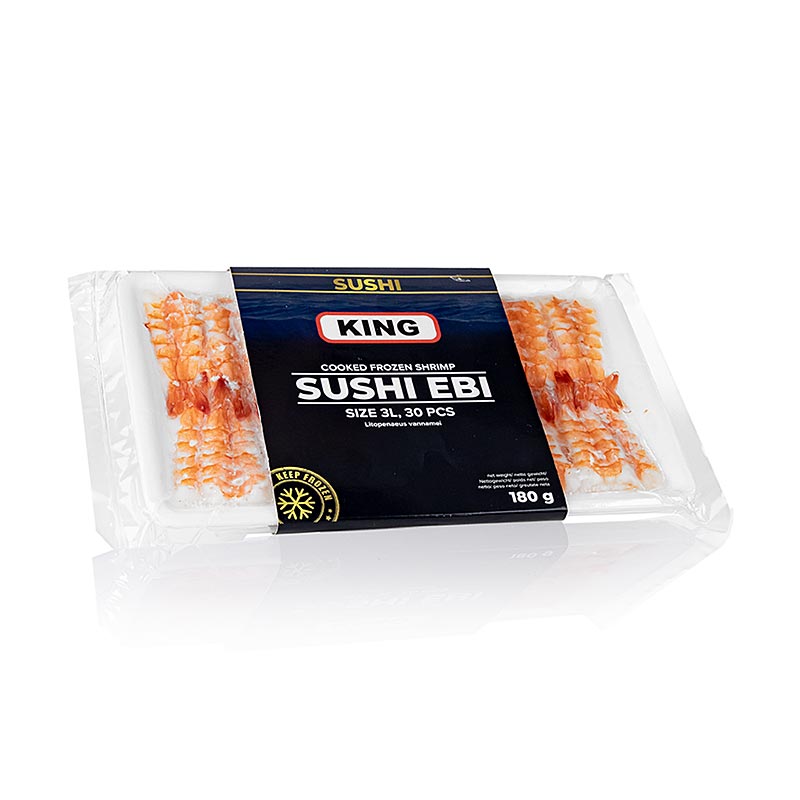 Sushi topping Ama Ebi Butterfly 3L (garnalen), rauw, 30 stuks zonder schaal - 167 gram - PE-schaal