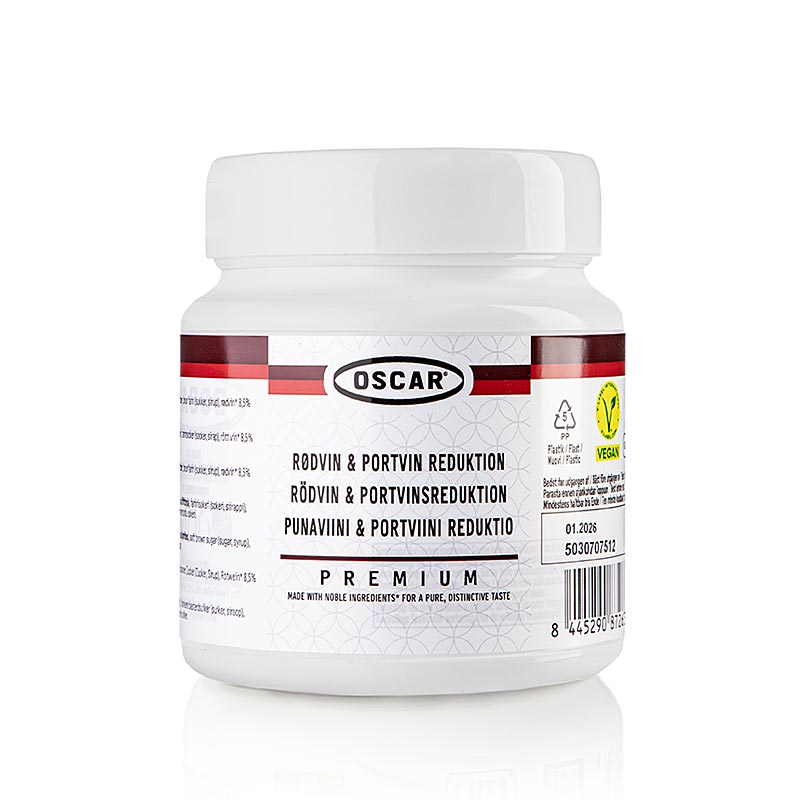 Reduccio de vi negre concentrat Oscar i vi de Porto, sense gluten - 580 grams - Vidre