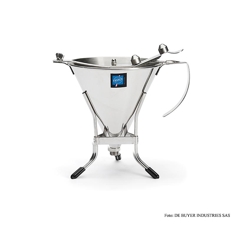 deBUYER Fondanttricher, automatisch, mit 3 Auslaufmaßen, 1,5 Liter, mit Gestell - 1 Stück - Karton deBUYER Fondanttricher, automatisch, mit 3 Auslaufmaßen, 1,5 Liter, mit Gestell - 1 Stück - Karton