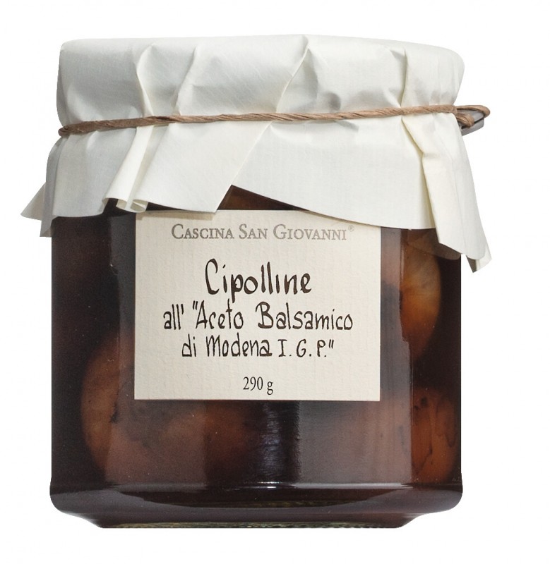 Cipolline all`Aceto Balsamico di Modena IGP, cebula v balzamicnem kisu, Cascina San Giovanni - 290 g - Steklo
