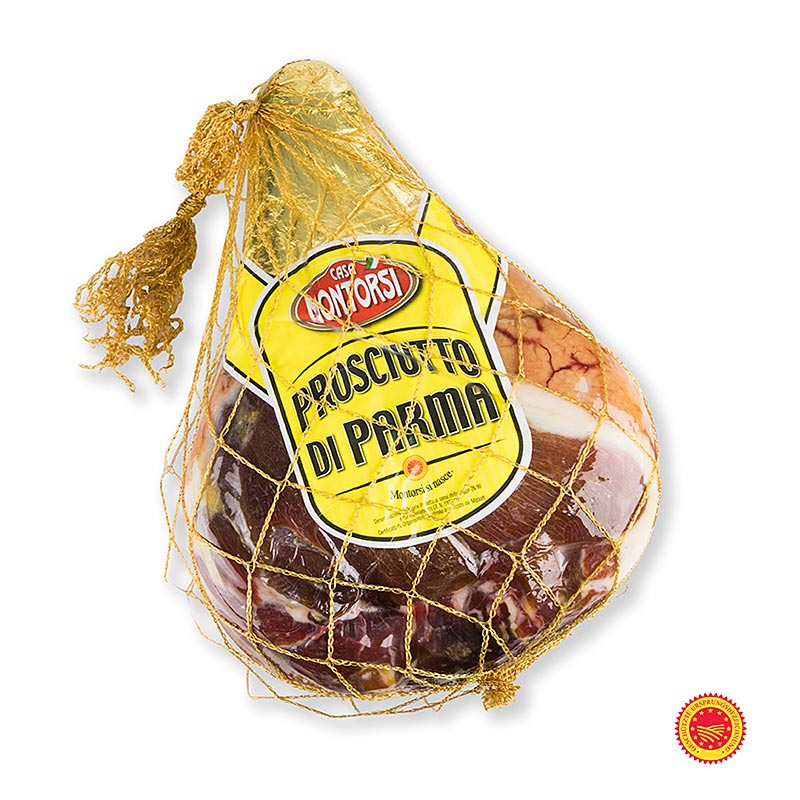 Montorsi parmaskinka utan ben DOP, minst 12 manader (med fotbit) - ca 6,6 kg - Vakuum Montorsi parmaskinka utan ben DOP, minst 12 manader (med fotbit) - ca 6,6 kg - Vakuum