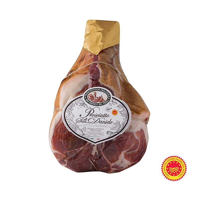San Daniele ham DOP, whole boned ham, bound by hand - approx. 7.5 kg - vacuum San Daniele ham DOP, whole boned ham, bound by hand - approx. 7.5 kg - vacuum