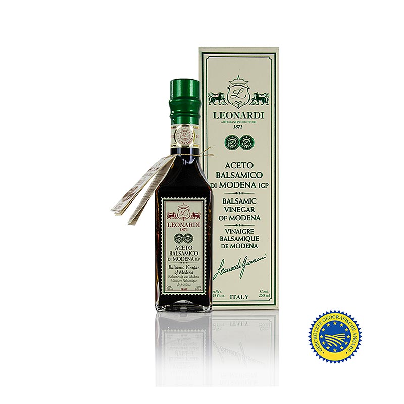 Leonardi - Aceto Balsamico di Modena IGP/PGI, Francobollo, 4 år L191 - 250 ml - flaske