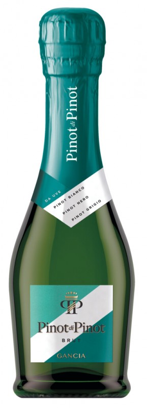 Pinot di Pinot Spumante Brut Cluster, Schaumwein weiß, Charmatmethode, Gancia Spumanti - 3 x 0,2 l - Set Pinot di Pinot Spumante Brut Cluster, Schaumwein weiß, Charmatmethode, Gancia Spumanti - 3 x 0,2 l - Set