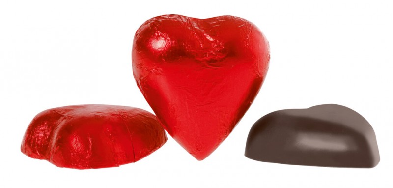 Dark chocolate valentines, dark chocolate hearts 75%, Venchi - 1,000g - kg