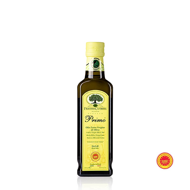 Minyak zaitun dara tambahan, Frantoi Cutrera Primo DOP / PDO, 100% Tonda Iblea - 250ml - Botol Minyak zaitun dara tambahan, Frantoi Cutrera Primo DOP / PDO, 100% Tonda Iblea - 250ml - Botol