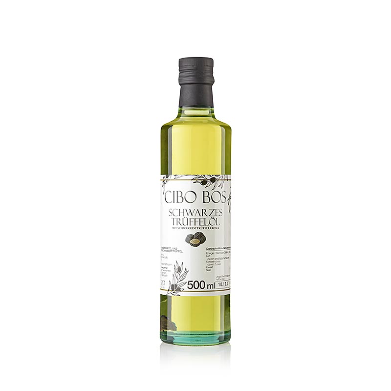 CIBO BOS Olivenöl mit schwarzem Trüffelgeschmack (Trüffelöl) - 500 ml - Flasche